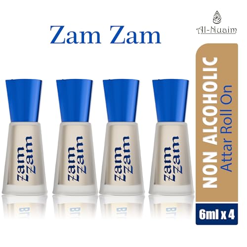 Image of Al-Nuaim Zam Zam Attar Roll On - 6ml (Pack Of 4) |Luxury Scent with Long Lasting Fragrance For Men & Women