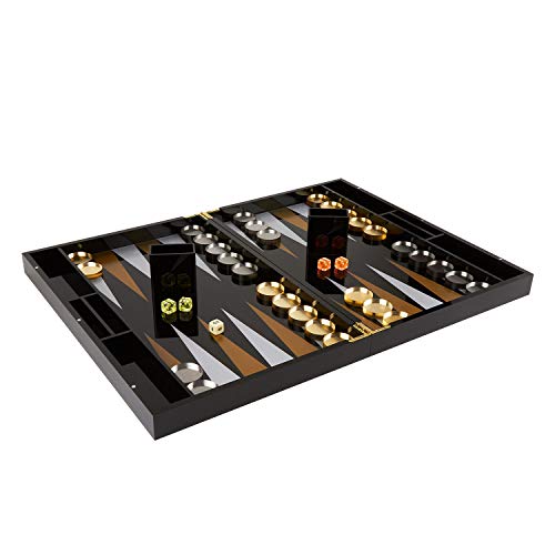 Juego de Backgammon Elegante TIZO 18” Lucite Negro miniatura 1