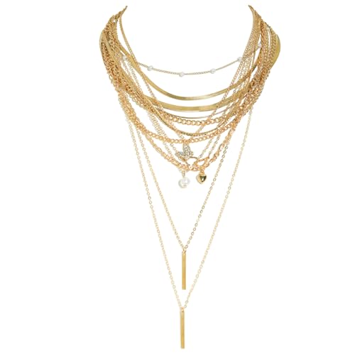 11pcs Gold Necklace Set for Women