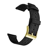 Generico yangfangmei Cinturini for orologio di ricambio for cinturino in tela(Black Gold 2,22mm)