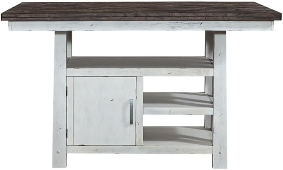 Liberty Furniture Farmhouse Gathering Table with Under Table Storage W 36" x D 60" x H 37"