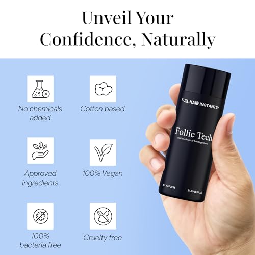 Follic Tech Hair Fibers For Thinning Hair For Women And Men. Achieve Thicker And Fuller Looking Hair Instantly. Thick Hair Fiber To Conceal Hair Loss In 6 Shades thumb #4