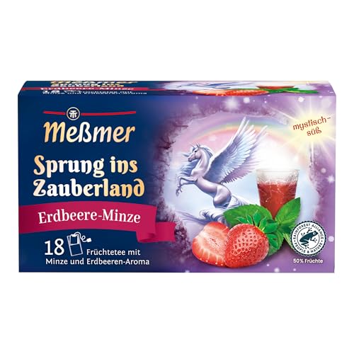 Meßmer Sprung ins Zauberland | Erdbeere-Minze | Online Exklusiv | 18 Teebeutel | Glutenfrei | Laktosefrei | Vegan