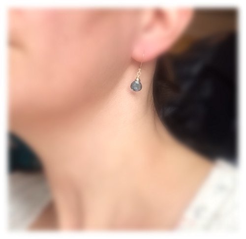 Natural London Blue Topaz Stone Earrings, 14K Gold Fill Leverback Dangles, Jewelry Gift For Woman #TOP2