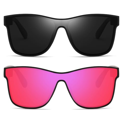 Image of DUBERY Fashion Polarized Sunglasses for Women Men 100% UV Protection Trendy Siamese Lens Shades D8030