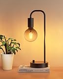ONEWISH Industrial Table Lamp for Bedroom, Fully Dimmable Modern Bedside Lamps with 2700K Warm Light Bulb for Kids Reading, Minimalist Nightstand Lamps for Living Room, Office (Bulb Included)