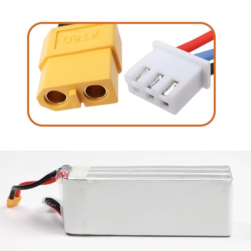 Micro Traders 2Pcs RC Battery Charging Adapter Cable 5mm Banana to XT60 Female with 2S JST-XH Balance Plug 90 Degree Hard Case Battery Charger Lead