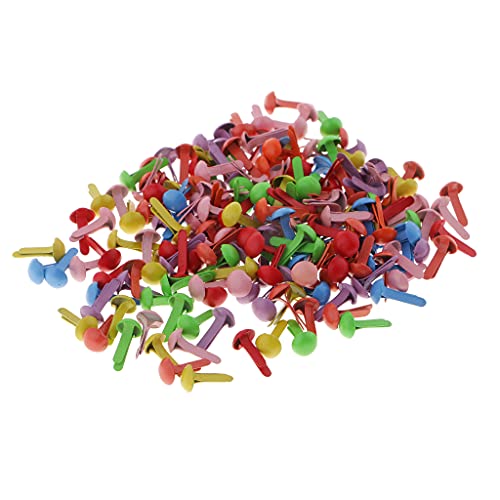 DP 200pcs Mini Round Head 4.5mm Metal Brads Paper Fasteners Scrapbooking Embellishment for Paper Decoration Kids DIY Craft 625(Mix)