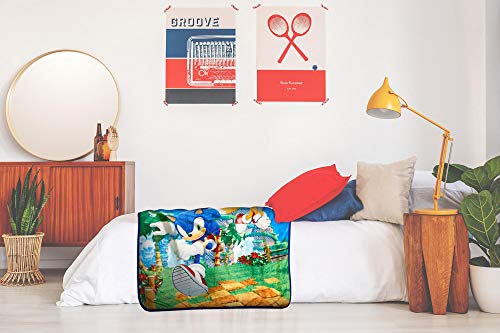 Just Funky Sonic The Hedgehog Sonic & Tails Large Fleece Throw Blanket | Official Sonic The Hedgehog Collectible Blanket | Measures 60 X 45 Inches #TOP5