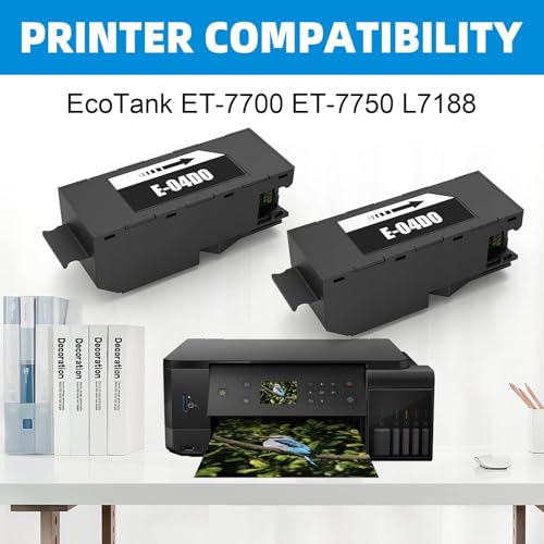 JoyPrinting Compatible 04D0 T04D0 C13T04D000 Ink Maintenance Box Replacement for Epson ET-7700 ET-7750 L7188 Maintenance Box (2-Pack)