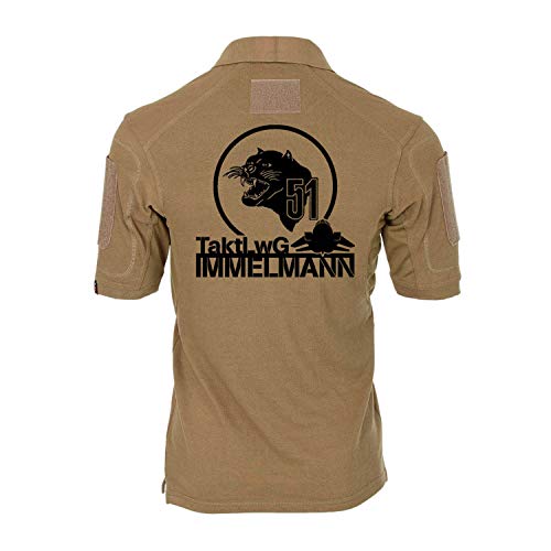 Polo militaire respirant 4XL beige Copytec avec blason tactique 51 Immelmann