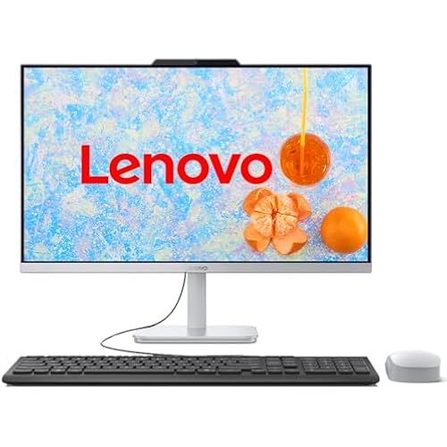 Lenovo 24" IdeaCentre All-in-One Desktop Computer, Intel 8-Core i3-N305, 16GB DDR4, 512GB PCIe SSD, 23.8" FHD IPS Display Home Office PC, WiFi 6, Office 365, Keyboard & Mouse, Windows 11, Cloud Grey