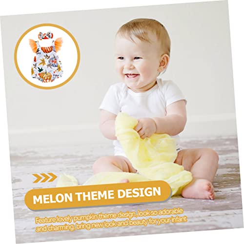 BUTIFULSIC 1 conjunto de macacão de halloween abóbora bebê macacão de halloween infantil folha de bo