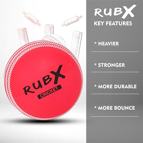 Image of RUBX PVC T-20 Plus Practice Cricket Wind Balls 110g - Pack of 3, (Pink) for Indoor & Outdoor, Street & Beach Cricket
