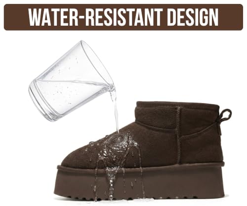 Image of 100% Genuine Leather Ankle Boots for Women Waterproof Platform Womens Boots
