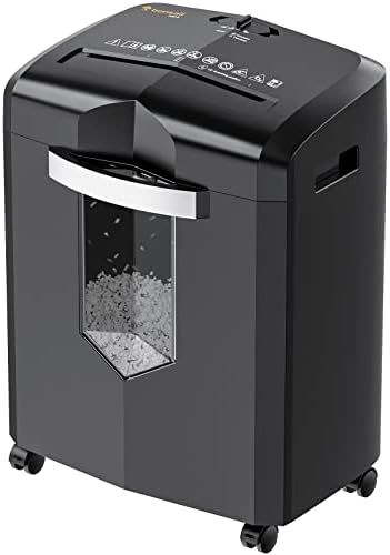 Bonsaii Home Office Paper Shredder, 12-Sheet 40-Minute High Security Micro Cut Shredder for CD/Card/Staple/Clip, Anti-Jam Quiet Heavy Duty Shredder with 5.5 Gal Big Pullout Bin, C267-B