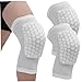 CurcKua Knee Pads 1 Pair Breathable Sweat-Absorbent Kneepads with Honeycomb Padding Non-Slip Elastic Unisex White Knee Brace for Running, Basketball, Football & More, M Basketball Pads Brace