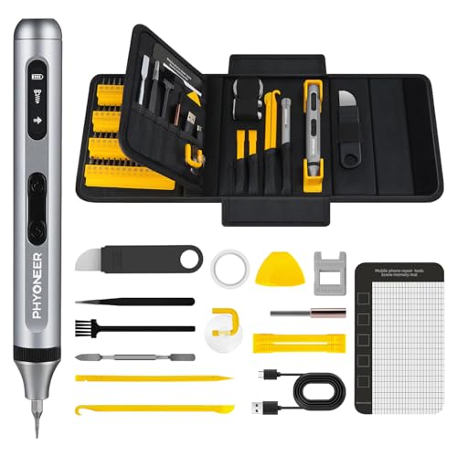 PHYONEER 148 in 1 Precision Electric Screwdriver Kit, with 1 Mini Manual Screwdriver, 120 Magnetic Bits, 24 Types of Accessories, Repair Tool Kit for Electronics,PC,Computer,Cell Phone,Laptop,Xbox,PS5