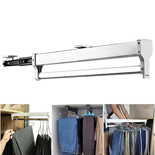 Barra deslizante para armario – barra extensible para ropa, barra de ropa extraíble, organizador de armario, barra de armario extensible, barra ajustable para ropa (tamaño: 450 mm) interesante