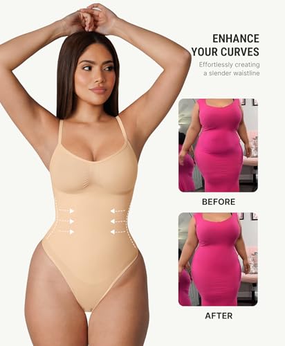 Image of FeelinGirl Shapewear Bodysuit for Women Tummy Control Body Shaper Going Out