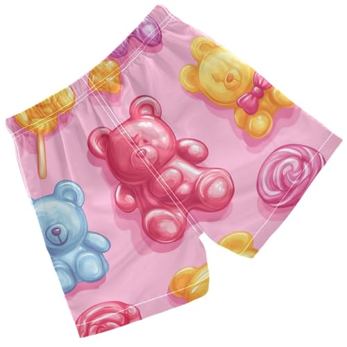 Pigsaly Boys' Swim Board Shorts Colorful Lollipops Gummy Jelly Candy Bears Boy's Swim Trunks Kids Swimwear 2T2