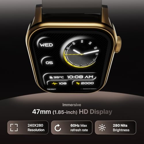 Image of Fire-Boltt Rise Smart Watch 1.85″ HD Display with Bluetooth Calling, AI Voice Assistant, Rotating Crown, SpO2 & Heart Rate Monitor, 120+ Sports Modes, Smart Watch for Men & Women - Cinnamon Slate