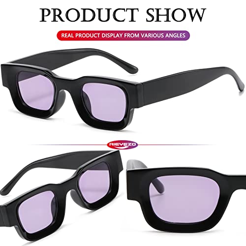 Image of AIEYEZO Modern Thick Rectangle Sunglasses for Women Men 90s Retro Chunky Square Polarized Sun Glasses UV400 Protection