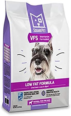 SquarePet Veterinarian Formulated Solutions Low Fat Content Lean Whitefish, Pacific Cod, Highly Digestible, Dry Dog Food 22 lbs