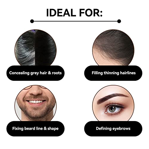Hairline Powder Hair Shadow Powder For Filling In Thinning Hair Hair Root Dye Touch Up Hair Powder Hair Root Concealer For Makeup For Men And Women Black #TOP3