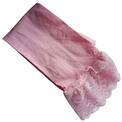 X&F Girls' Solid Lace Trim Stretch Capri Tights Summer Cropped Pants Leggings