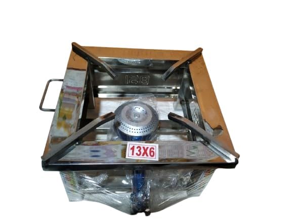 Always Stainless Steel Single Burner Commercial Gas Stove, Square Chulha, Manual, 33x15 cm, for Canteen-image-8