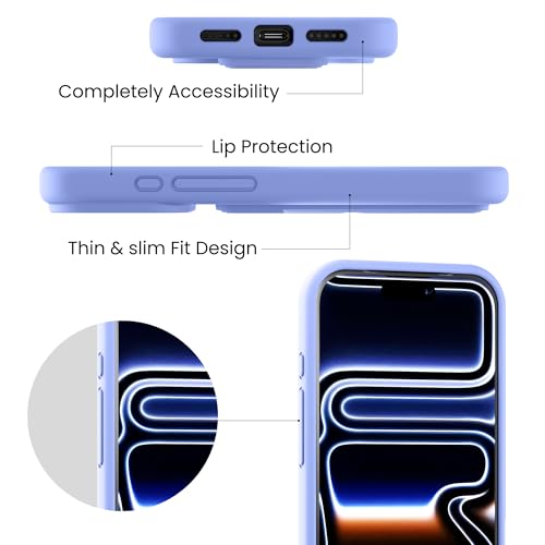 Coque silicone compatible iPhone 17 Pro violette haute finition avec support et dragonne métal