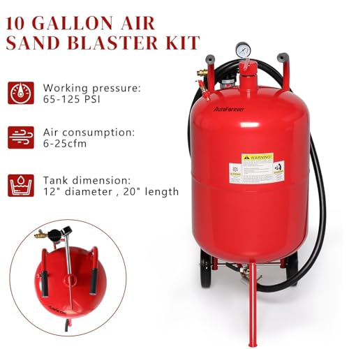 AutoForever 10 Gallon Portable Sandblaster Tank