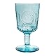 Bormioli Rocco Romantic Set Of 4 Stemware Glasses, 10.75 Oz. Colored Crystal Glass, Light Blue, Made In Italy.