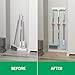 reliahom 3 Pack Broom Holder Wall Mount Mop Grippers No Drilling Self Adhesive Anti-Slip Mop Handle Hanger Dustpan and Broom Organizer Garage Storage Racks-White