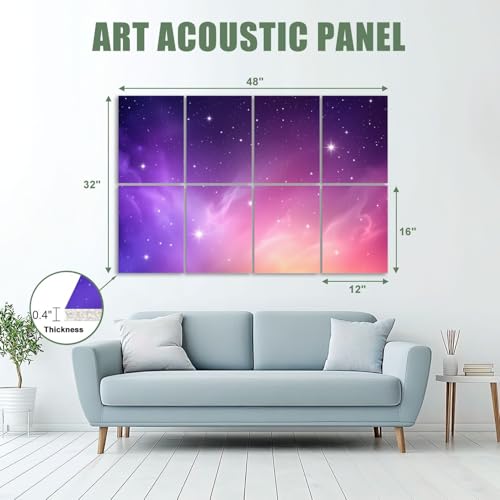 8 Paneles Acústicos Decorativos Autoadhesivos Absorbentes de Sonido 48"x32" VVLUXIDECO miniatura 2