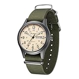 BOSHIYA Orologi militari unisex sportivi con cinturino in nylon luminoso alla moda orologi analogici al quarzo per uomo impermeabile militare tattico campo casual orologio da polso, Giallo e verde.