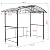 Grill Gazebo 8x5 Ft, Outdoor Patio Canopy, BBQ Shelter with Steel Hardtop and Side Shelves, Black