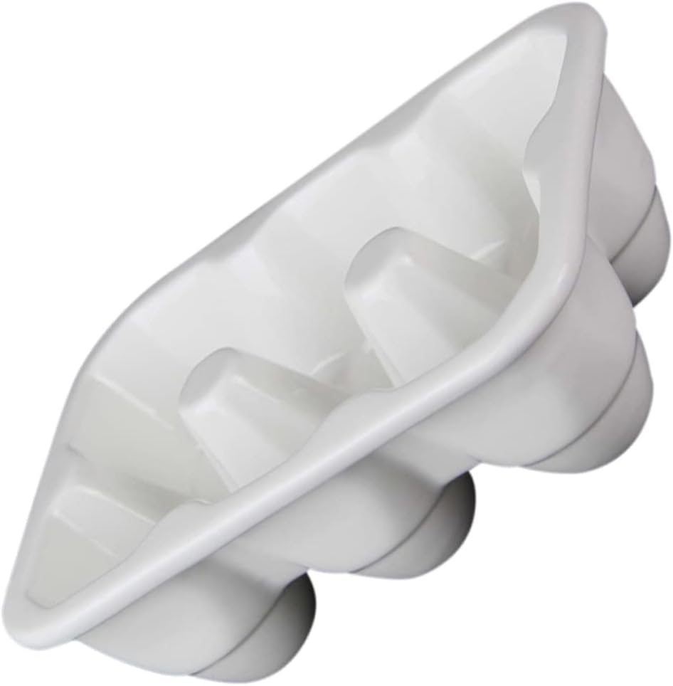 Gadpiparty 6grids Porcelain Egg Holder with Ceramic Storage Container for Refrigerator for Raw and Hard-boiled Eggs Prevents Breakage for Easter Displays