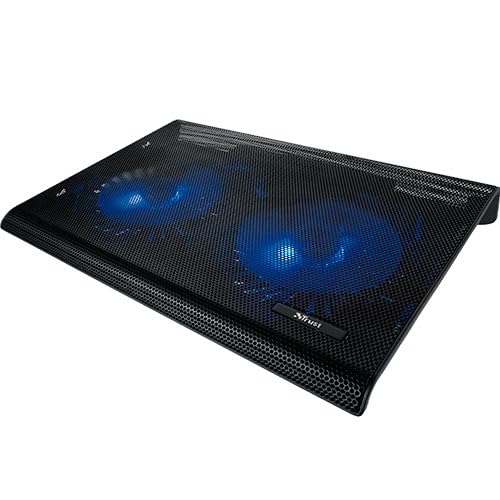 Base de Refroidissement – Base pour Ordinateurs Portables jusqu'à 17,3", avec 2 Ventilateurs et LED Bleues, idéal pour améliorer Les Performances.