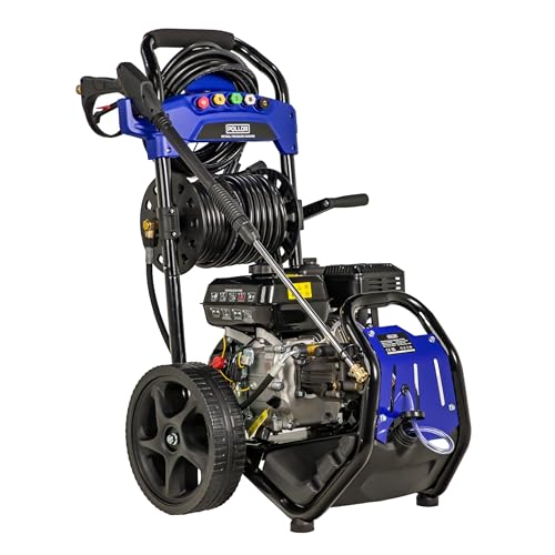 POLLOR Petrol Pressure Washer With 30M Hose 7HP 3950 PSI Jet Wash With 5 Nozzles