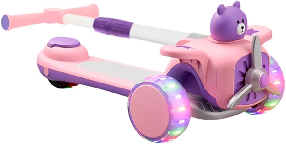 DM Toys Patinete Aviaozinho Feliz Ajustavel Lean-to-Steer 3 Rodas com Led e Som até 60kg Rosa DM Toys Patinete Aviaozinho Feliz Ajustavel Lean-to-Steer 3 Rodas com Led e Som até 60kg Rosa