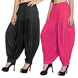 Sharvgun Punjabi Women's Patiyala Salwar Black & Pink Pack of 2 XX-Large Size Yoga Pajama Trousers...