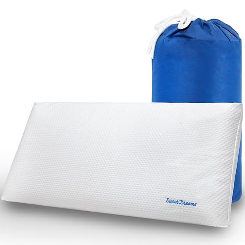 PETITXUMET Almohada Infantil Viscoelástica 90 x 35 x 6,5 cm Ergonómica e Hipoalergénica Hecha en España Almohada Plana para Niños a Partir de 3 Años con Funda Stretch con Viscosa