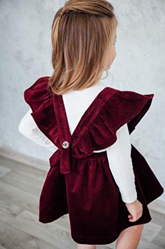 Image of Specialcal Baby Girls Velvet Suspender Skirt Infant Toddler Ruffled Casual Strap Sundress Summer Outfit Clothes