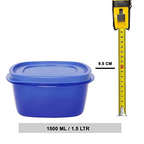Image of Cutting EDGE Snap Tight Eco Plastic Container Set for Pickle, Sauces, Spices, Dry Fruits, Travelling, 12-Pieces (1.5 L, Blue)