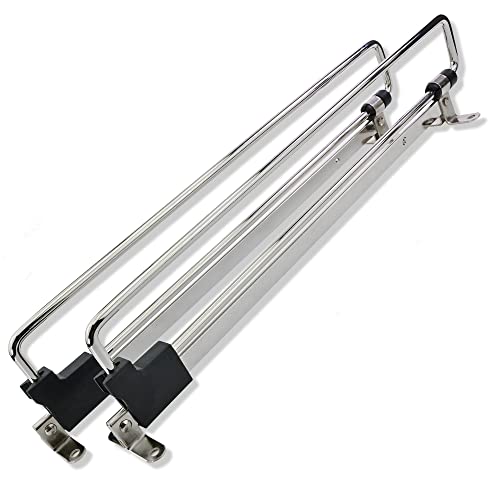 2 X Mprofi MT® Barras Extensibles para Armario-Soporte de Perchas-Gancho para Ropa-Barra de Colgar Extensible-Soporte para Perchas-Extensión de Perchas de Ropa-Acero Niquelado-Longitud 250mm