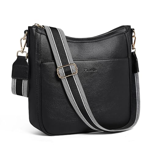 Image of Leather Crossbody Purse for Women Crossbody Bag for Daily Travel | Trendy Vegan Leather Medium Crossbody Purse with Adjustable Strap Women's Hobo Shoulder Handbags for Work