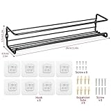 Vinsani 1/2/3/4/5/6 Tier Spice Racks Organiser - 4 Tier Flexible Herb Spices Condiments Jar Wall Mounted Hanging Storage with Adhesive Stickers & Screws For Pantry Kitchen Walls (Black) - Image 8