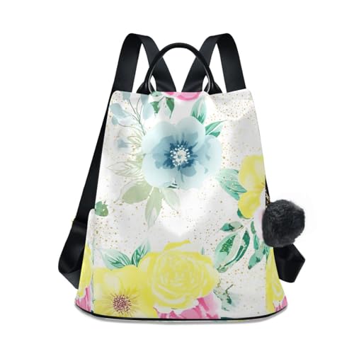 Sac à dos femme fleurs aquarelle à fermeture éclair pratique